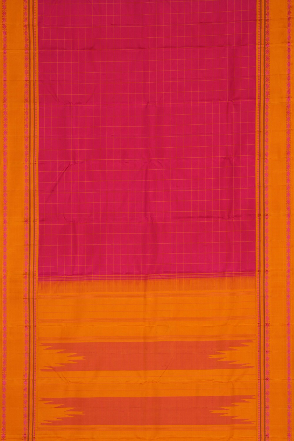 Image of Arani Silk Kattam Pink Saree